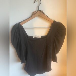 Free people, xtra small, free the people black half sleeve shirt.